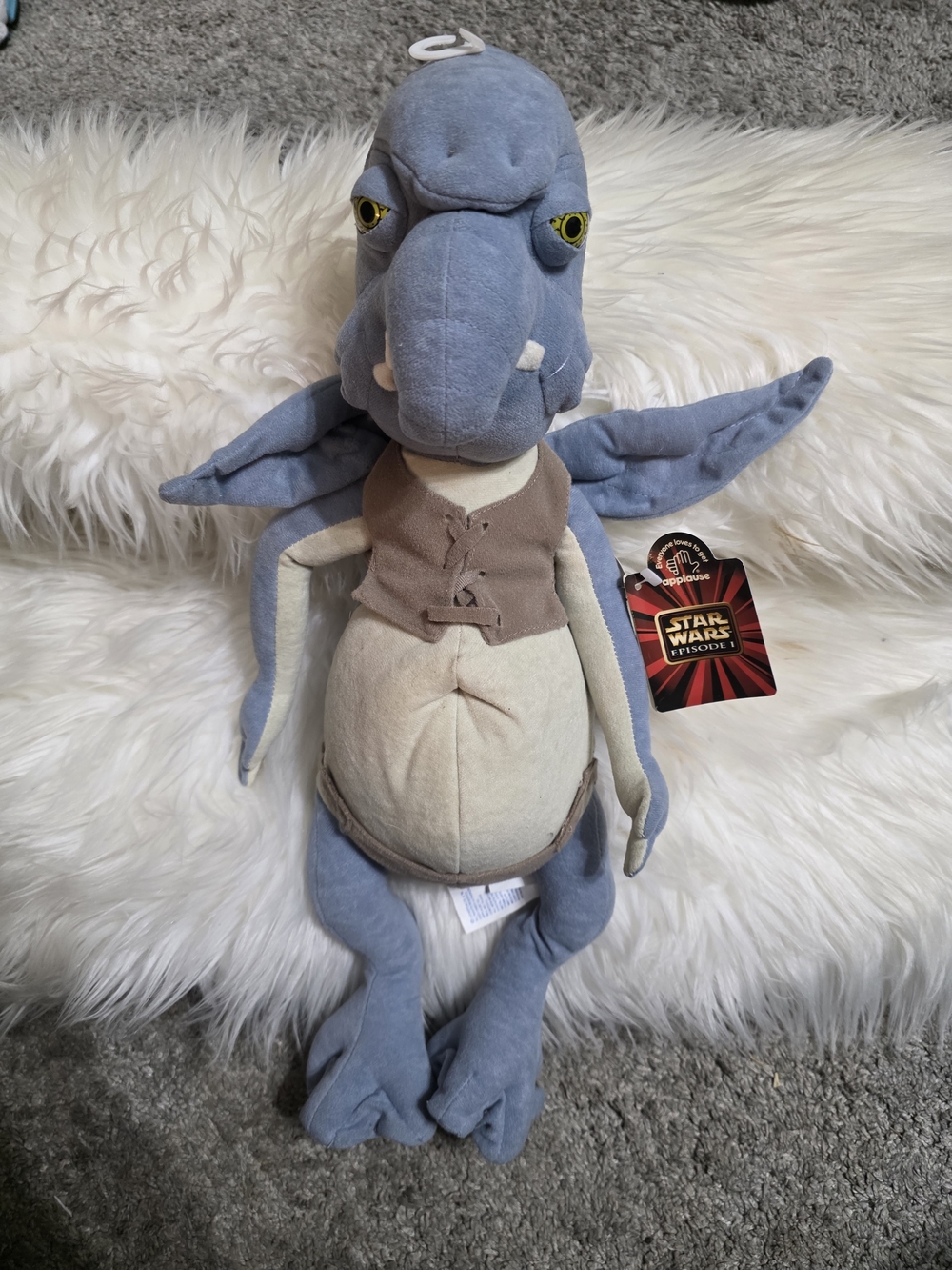 Star Wars Blue and Cream Nautolan Plush - Collectible Alien Toy